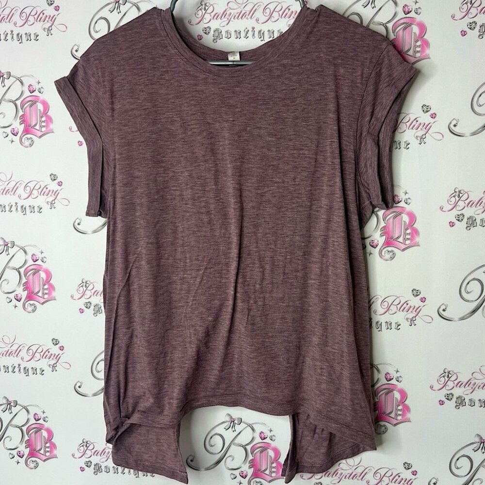 lululemon athletica top tank open back flowy Purple Short Sleeve Tee